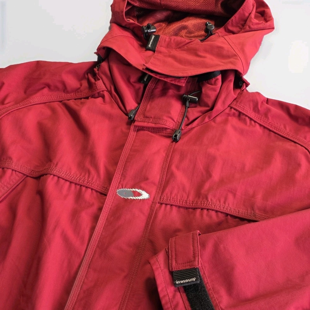Oakley Jacket Men's XL Vintage Software Burgundy‎ Waterproof Windbreaker Ski Y2K